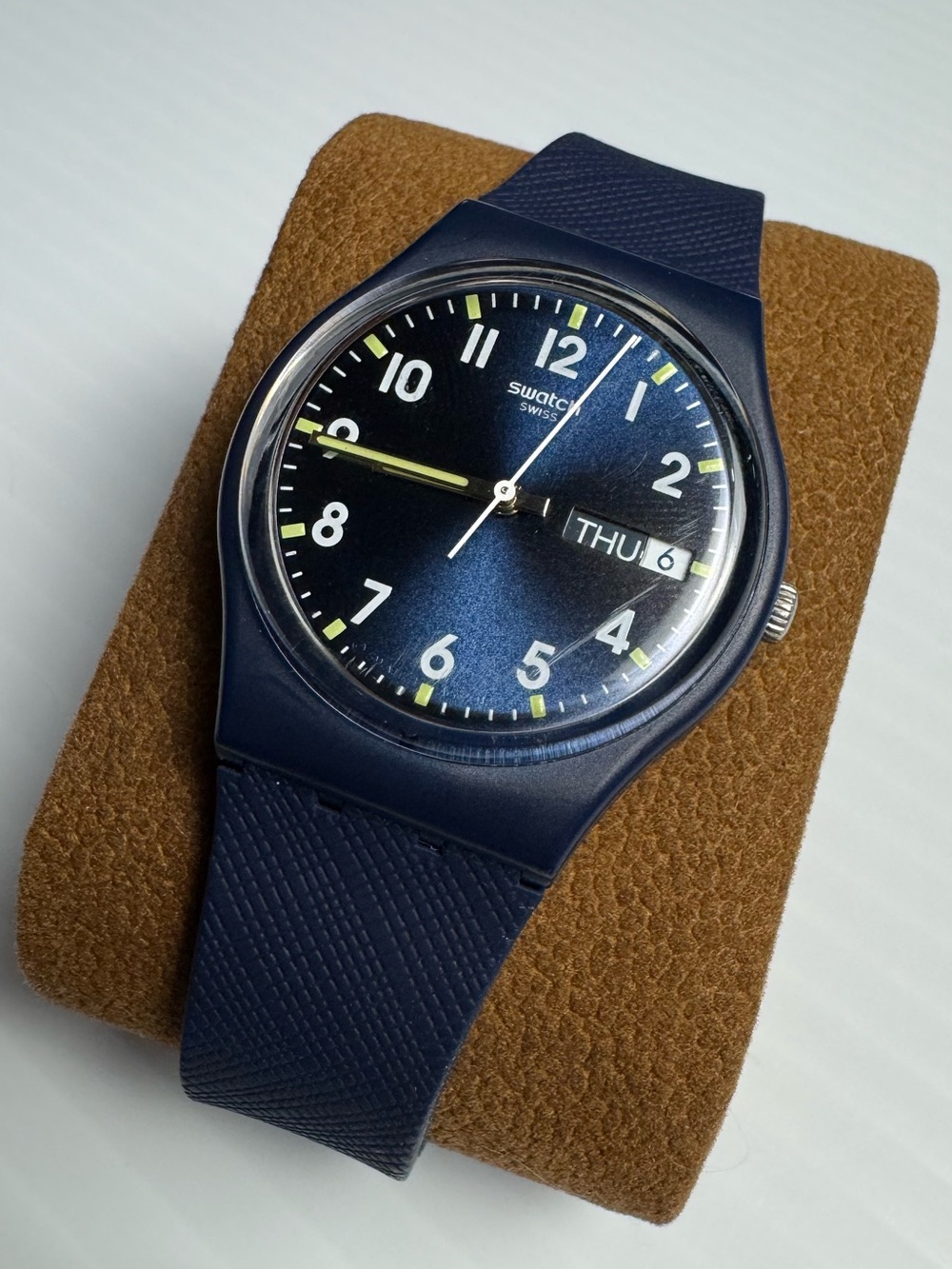 Swatch Sir Blue GN718 Analog Unisex Watch with Day-Date